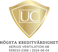 Ventilationsföretag med GULD UC kreditvärdighet Guld UC - högsta kreditvärdighet